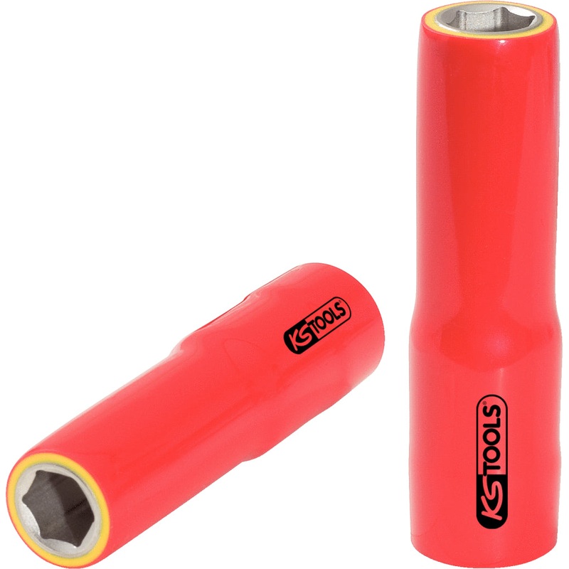 Vaso KS TOOLS de 1/2" con aislamiento de proteccin, largo, 21 mm ( 117.1344 )
