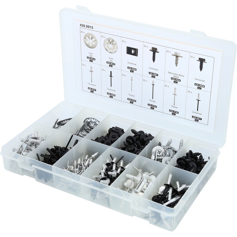 Juego de clips de fijacin KS TOOLS - cierre rpido, 400 piezas ( 420.0915 )