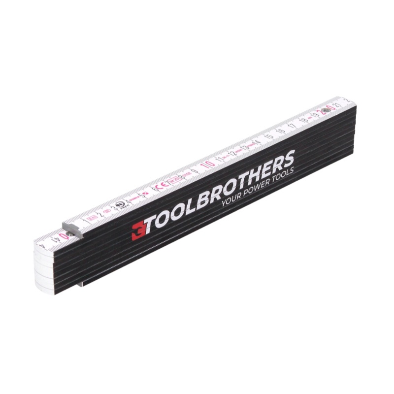Stabila Toolbrothers regla plegable regla mtrica con transportador 2m precisin clase III con sello PEFC blanco y negro