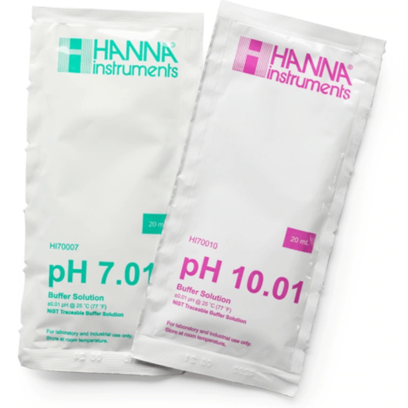 HI770710P pH 7.01 and 10.01 Calibration Buffer Sachets (10 x 20mL, 5 Each)