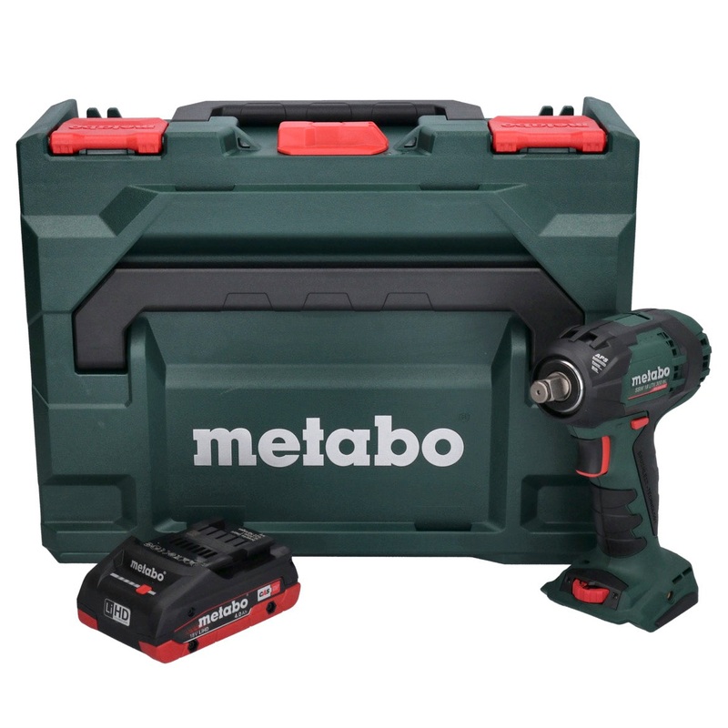 Metabo SSW 18 LTX 300 BL Atornillador de impacto a batera 18 V 300 Nm 1/2" sin escobillas + 1x batera 4,0 Ah + metaBOX - sin cargador