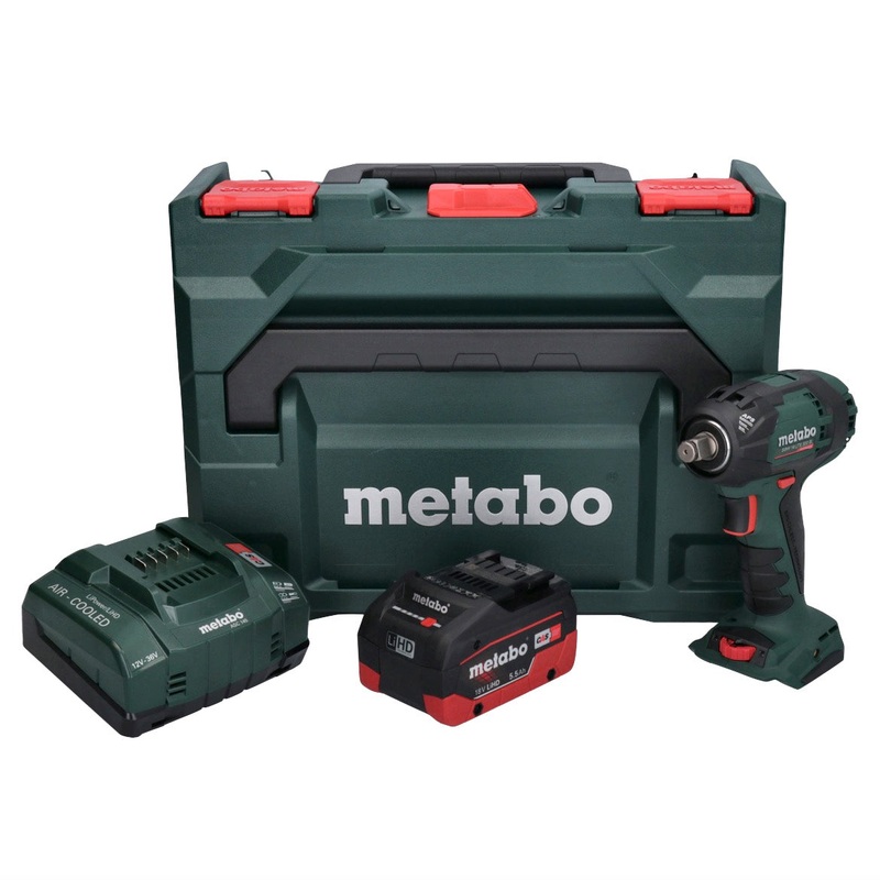 Metabo SSW 18 LTX 300 BL Atornillador de impacto a batera 18 V 300 Nm 1/2" sin escobillas + 1x batera 5,5 Ah + cargador + metaBOX