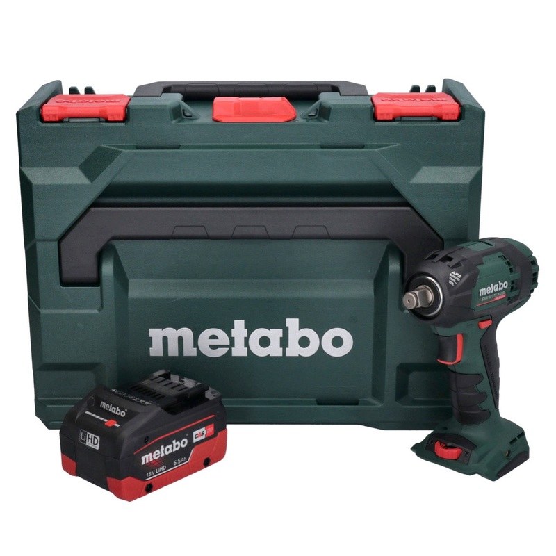 Metabo SSW 18 LTX 300 BL Atornillador de impacto a batera 18 V 300 Nm 1/2" sin escobillas + 1x batera 5,5 Ah + metaBOX - sin cargador