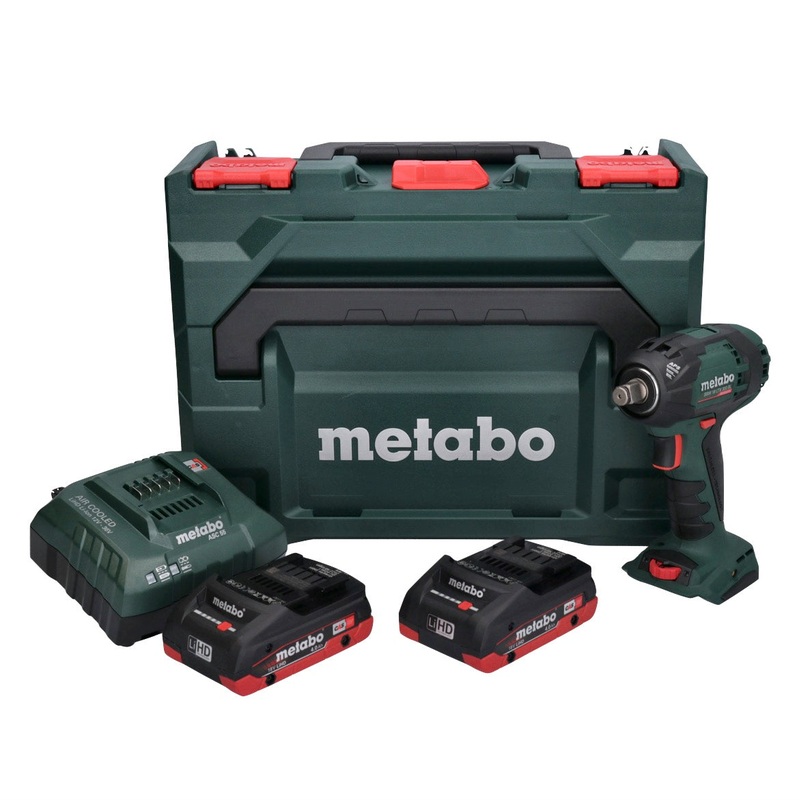 Metabo SSW 18 LTX 300 BL Atornillador de impacto a batera 18 V 300 Nm 1/2" sin escobillas (602395800) + 2x batera 4,0 Ah + cargador + metaBOX