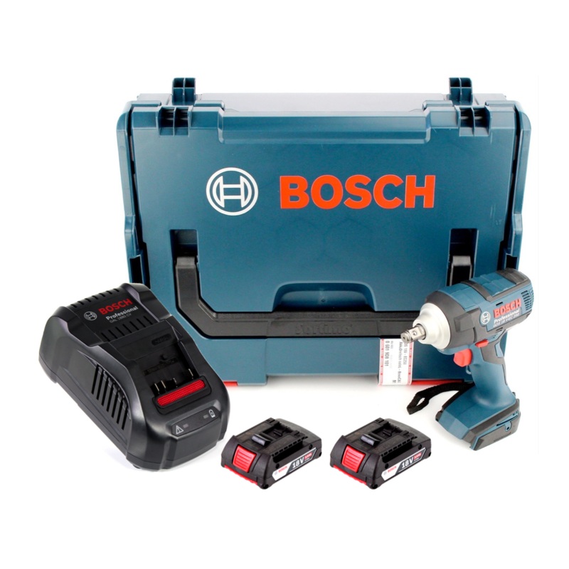 Atornillador de impacto inalmbrico Bosch GDS 18 V-EC 250 18V 250Nm sin escobillas + 2x batera 2,0Ah + cargador + L-Boxx