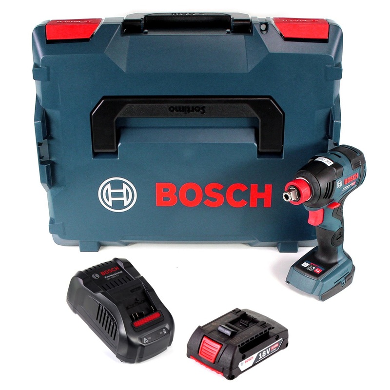 Atornillador de impacto inalmbrico Bosch GDX 18V-200 C 18V 200 Nm sin escobillas + 1x batera 2.0Ah + cargador + L-Boxx