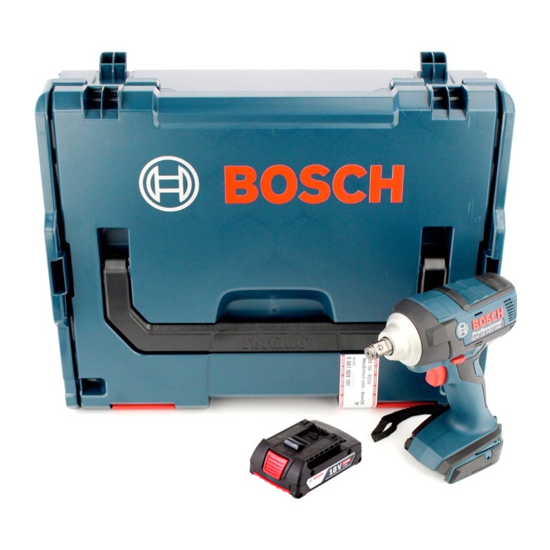 Bosch GDS 18 V-EC 250 atornillador de impacto inalmbrico 18V 250Nm sin escobillas + 1x batera 2.0Ah + L-Boxx - sin cargador