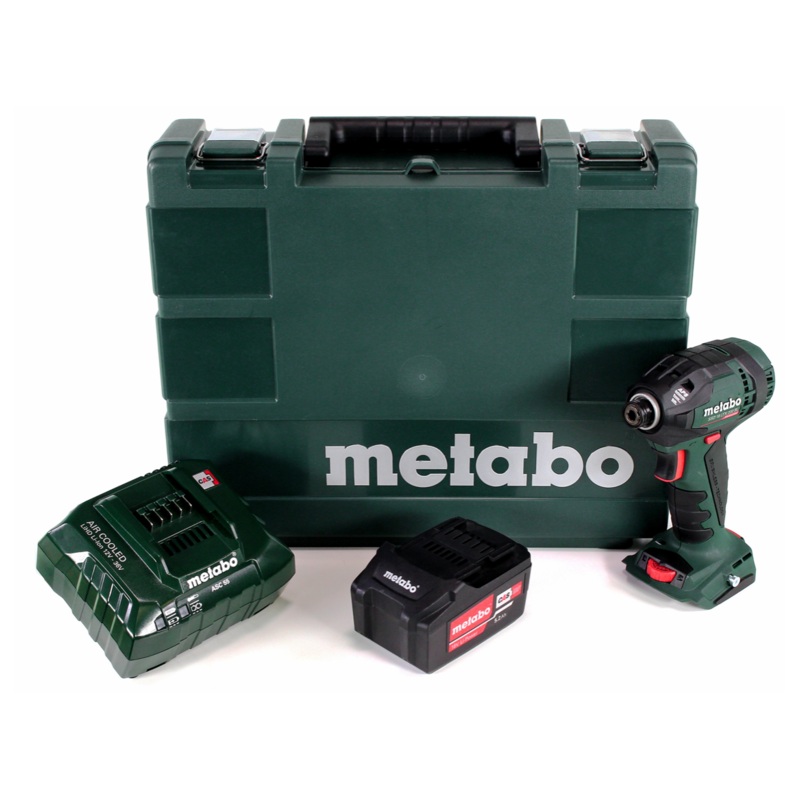 Metabo SSD 18 LTX 200 BL Atornillador de impacto inalmbrico 18V 1/4" 200Nm sin escobillas + 1x batera 5,2Ah + cargador + maletn