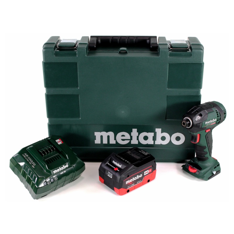 Metabo SSD 18 LTX 200 BL Atornillador de impacto inalmbrico 18V 1/4" 200Nm sin escobillas + 1x batera 5,5Ah + cargador + maletn