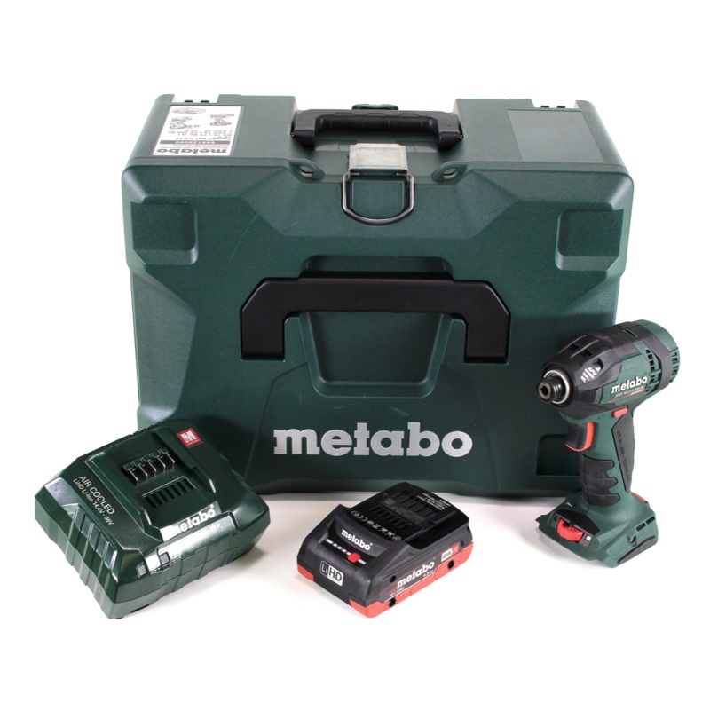Metabo SSD 18 LTX 200 BL Atornillador de impacto inalmbrico 18V 200Nm 1/4" sin escobillas + 1x batera 4.0Ah + cargador + MetaLoc