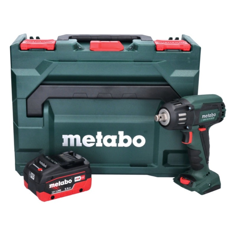 Metabo SSW 18 LTX 400 BL Atornillador de impacto a batera 18 V 400 Nm 1/2" sin escobillas + 1x batera 5,5 Ah + metaBOX - sin cargador