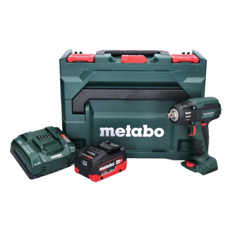 Metabo SSW 18 LTX 400 BL Atornillador de impacto a batera 18 V 400 Nm 1/2" sin escobillas + 1x batera 8,0 Ah + cargador + metaBOX