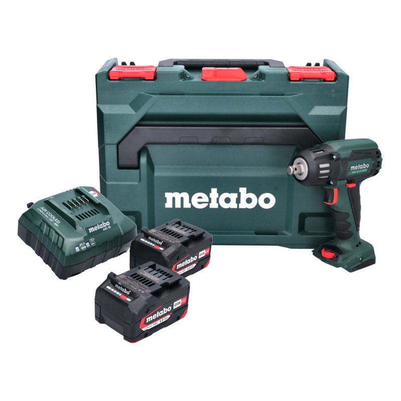 Metabo SSW 18 LTX 400 BL Atornillador de impacto a batera 18 V 400 Nm 1/2" sin escobillas + 2x batera 4,0 Ah + cargador + metaBOX