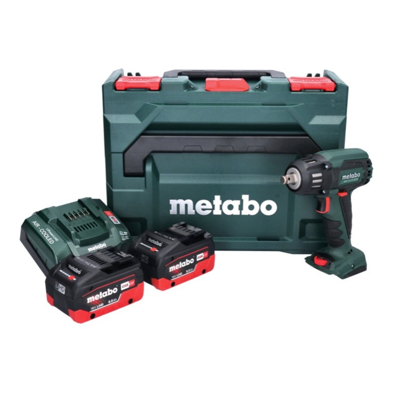 Metabo SSW 18 LTX 400 BL Atornillador de impacto a batera 18 V 400 Nm 1/2" sin escobillas + 2x batera 8,0 Ah + cargador + metaBOX