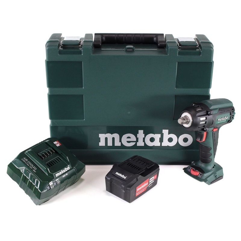 Metabo SSW 18 LTX 400 BL Atornillador de impacto inalmbrico 18V 400Nm 1/2" sin escobillas + 1x batera 5,2Ah + cargador + maletn