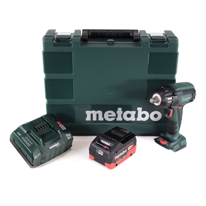 Metabo SSW 18 LTX 400 BL Atornillador de impacto inalmbrico 18V 400Nm 1/2" sin escobillas + 1x batera LIHD 5,5Ah + cargador + maletn