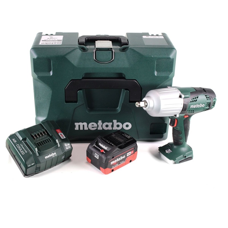 Metabo SSW 18 LTX 600 atornillador de impacto a batera 18 V 600 Nm 1/2" + 1x batera LiHD 5,5 Ah + cargador + MetaLoc
