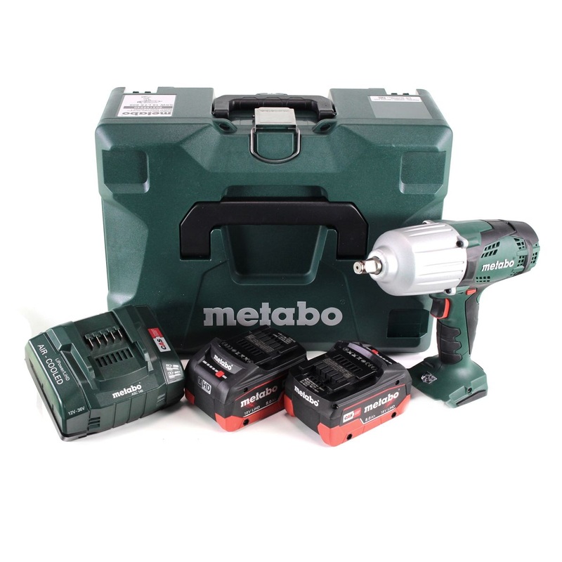 Metabo SSW 18 LTX 600 Atornillador de impacto a batera 18 V 600 Nm 1/2" + 2x batera LiHD 8,0 Ah + cargador + MetaLoc