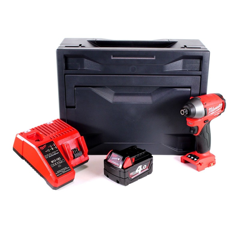 Milwaukee M18 CID-401M llave de impacto inalmbrica 18V 180Nm 1/4" sin escobillas + 1x batera 4.0Ah + cargador + M-Box