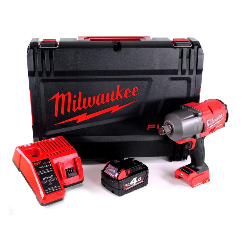 Milwaukee M18 ONEFHIWF34 401X Llave de impacto inalmbrica 3/4" 18V 1627Nm + 1x batera 4.0Ah + cargador + caja HD