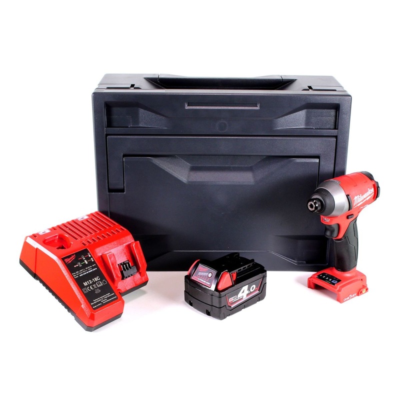 Milwaukee M18 ONEID-401M llave de impacto inalmbrica 18V brushless 1/4" 203Nm + 1x batera 4.0Ah + cargador + M-Box