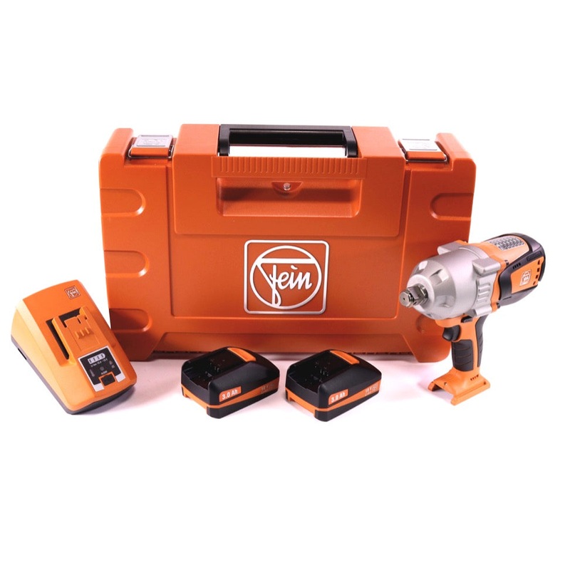 Atornillador de impacto a batera FEIN ASCD 18-1000 W34 C 18 V 1050 Nm 3/4" sin escobillas + 2x bateras 3,0 Ah + cargador + maletn