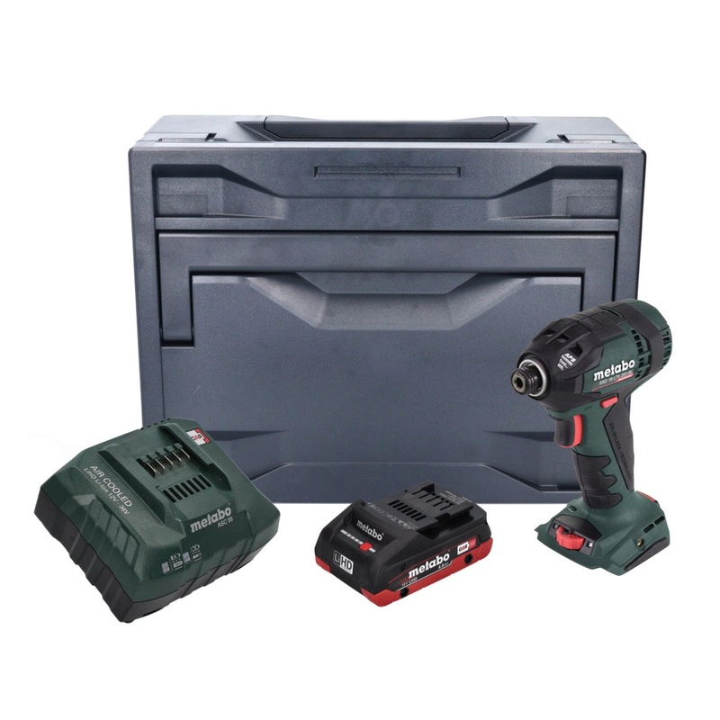 Metabo SSD 18 LTX 200 BL Atornillador de impacto a batera 18 V 200 Nm 1/4" sin escobillas + 1x batera 4,0 Ah + 1x cargador + metaCASE