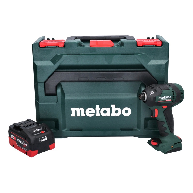 Metabo SSD 18 LTX 200 BL Atornillador de impacto inalmbrico 18 V 200 Nm 1/4" sin escobillas + 1x batera 5,5 Ah + metaBOX - sin cargador