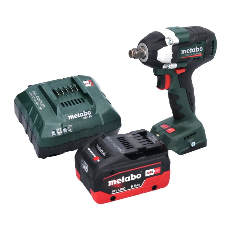 Metabo SSW 18 LT 300 BL Atornillador de impacto a batera 18 V 300 Nm 1/2" sin escobillas + 1x batera 5,5 Ah + cargador
