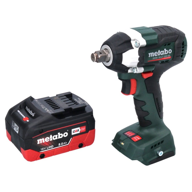 Metabo SSW 18 LT 300 BL Atornillador de impacto a batera 18 V 300 Nm 1/2" sin escobillas + 1x batera 8,0 Ah - sin cargador