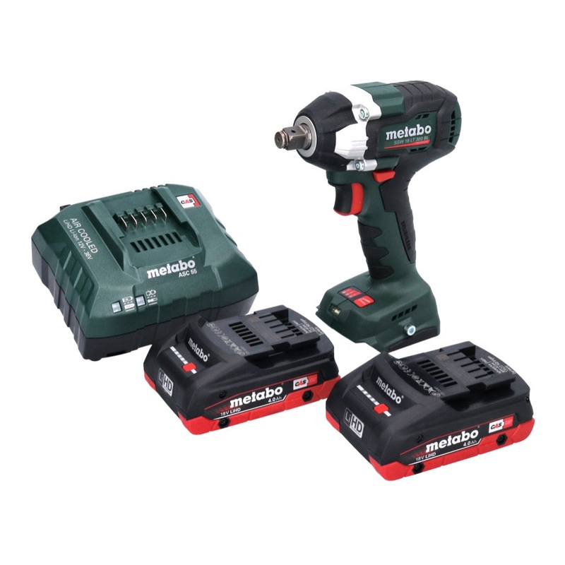 Metabo SSW 18 LT 300 BL Atornillador de impacto a batera 18 V 300 Nm 1/2" sin escobillas + 2x bateras 4,0 Ah + cargador