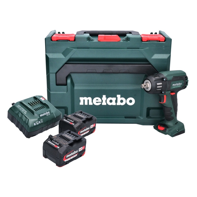 Metabo SSW 18 LTX 400 BL Atornillador de impacto a batera 18 V 400 Nm 1/2" (602205500) sin escobillas + 2x batera 4,0 Ah + cargador + metaBOX