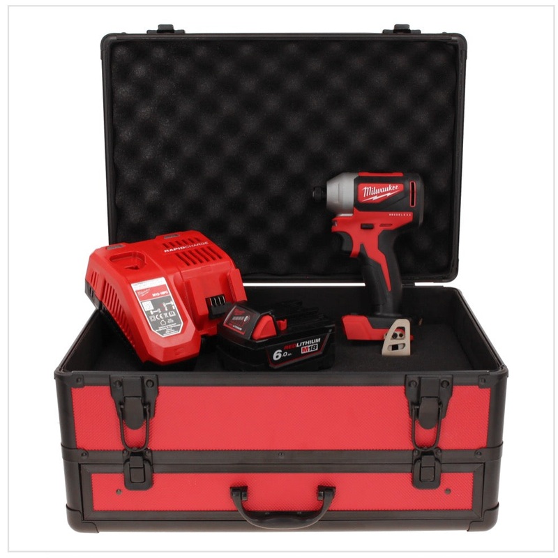 Milwaukee M18 BLID2-601FC TX Atornillador de impacto inalmbrico 18 V 180 Nm 1/4" sin escobillas + 1x batera 6,0 Ah + cargador + maletn TX