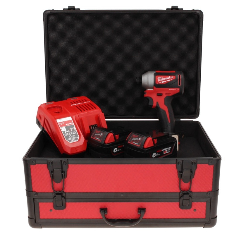 Milwaukee M18 BLID2-602FC TX Atornillador de impacto inalmbrico 18 V 180 Nm 1/4" sin escobillas + 2x batera 6,0 Ah + cargador + maletn TX