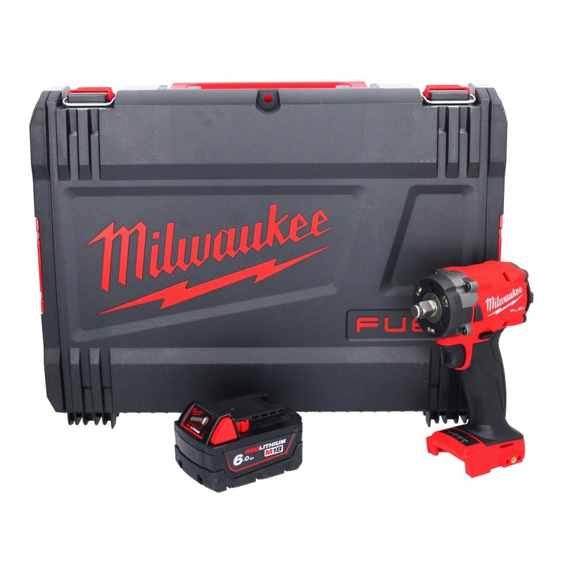 Milwaukee M18 FIW2F12-601X Llave de impacto inalmbrica 18 V 339 Nm 1/2" sin escobillas + 1x batera 6,0 Ah + caja HD - sin cargador