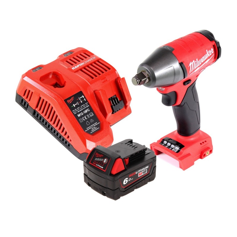 Milwaukee M18 FIWF12-601 FC Atornillador de impacto inalmbrico 18 V 300 Nm 1/2" sin escobillas + 1x batera 6,0 Ah + cargador