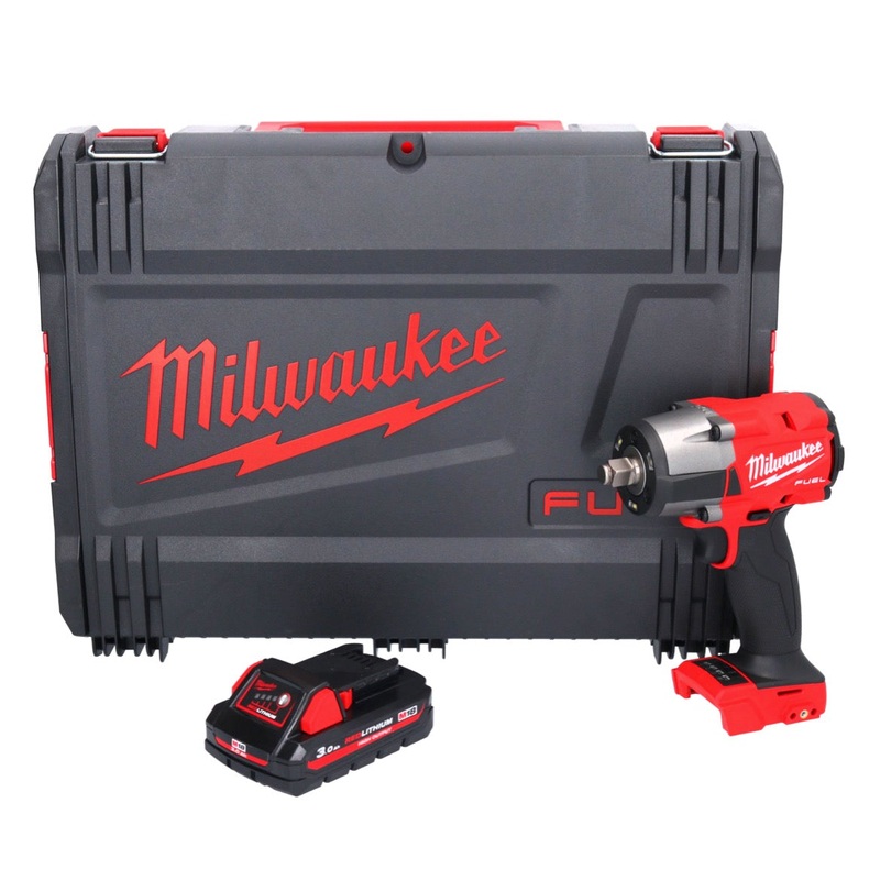Milwaukee M18 FMTIW2F12-301X Llave de impacto inalmbrica 18 V 745 Nm 1/2" sin escobillas + 1x batera 3,0 Ah + caja HD - sin cargador
