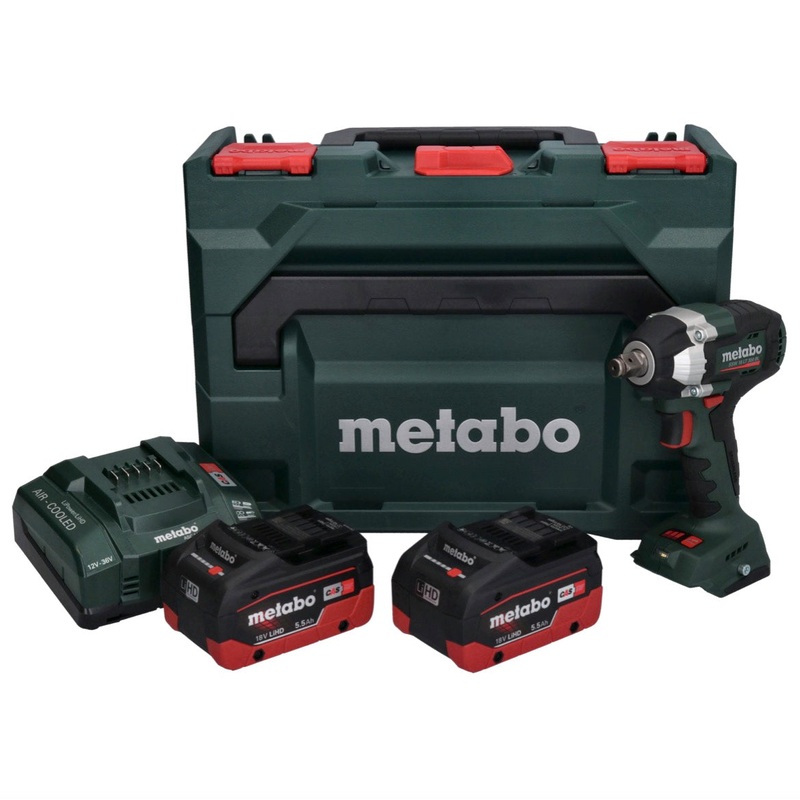 Metabo SSW 18 LT 300 BL Atornillador de impacto a batera 18 V 300 Nm sin escobillas + 2x bateras 5,5 Ah + cargador + metaBOX