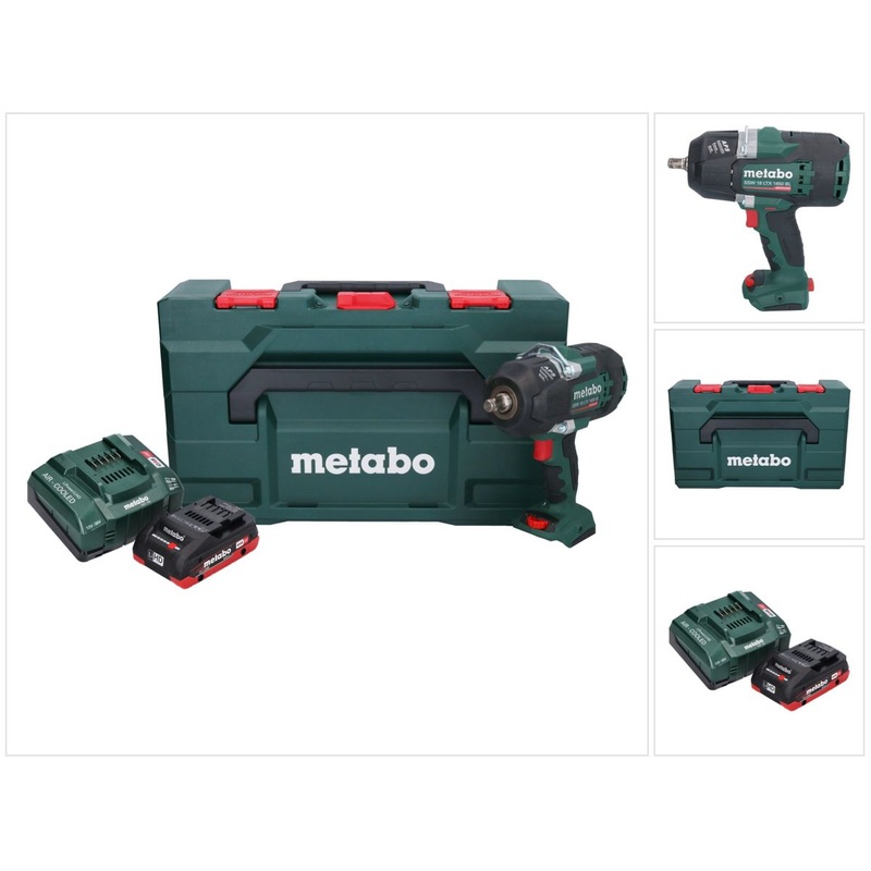 Metabo SSW 18 LTX 1450 BL Atornillador de impacto a batera 18 V 1450 Nm sin escobillas + 1x batera 4,0 Ah + cargador + metaBOX
