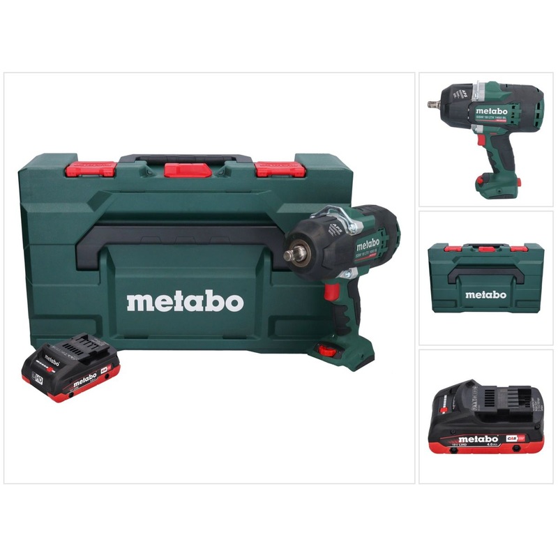 Metabo SSW 18 LTX 1450 BL Atornillador de impacto a batera 18 V 1450 Nm sin escobillas + 1x batera 4,0 Ah + metaBOX - sin cargador