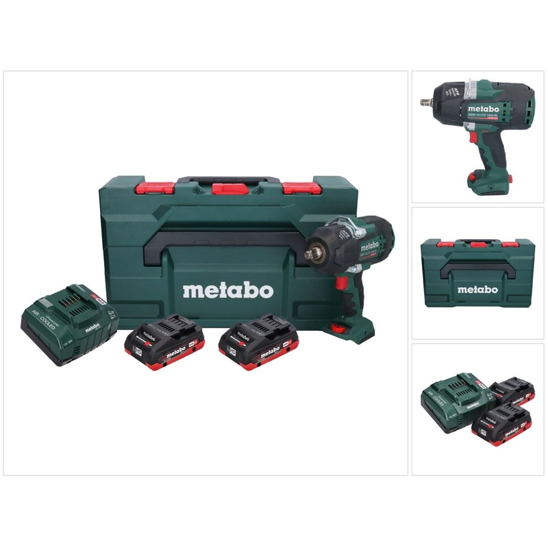 Metabo SSW 18 LTX 1450 BL Atornillador de impacto a batera 18 V 1450 Nm sin escobillas + 2x bateras 4,0 Ah + cargador + metaBOX