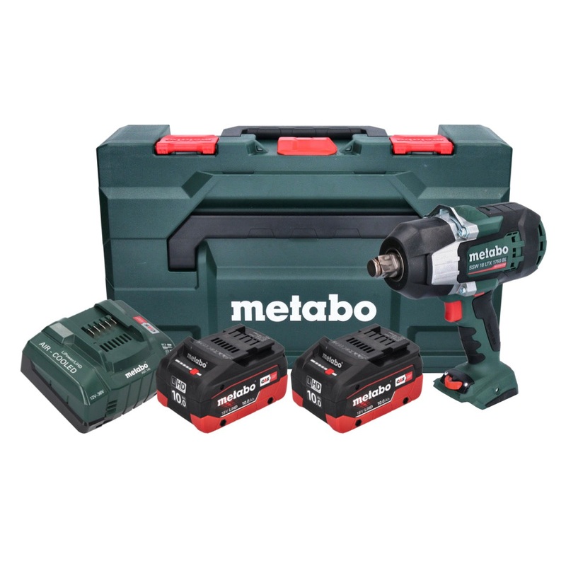 Metabo SSW 18 LTX 1750 BL Atornillador de impacto a batera 18 V 1750 Nm 3/4" sin escobillas + 2x batera 10,0 Ah + cargador + metaBOX
