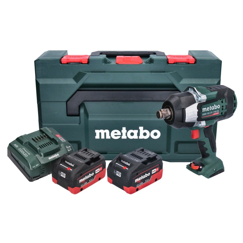 Metabo SSW 18 LTX 1750 BL Atornillador de impacto a batera 18 V 1750 Nm 3/4" sin escobillas (602402660) + 2x batera 5,5 Ah + cargador + metaBOX