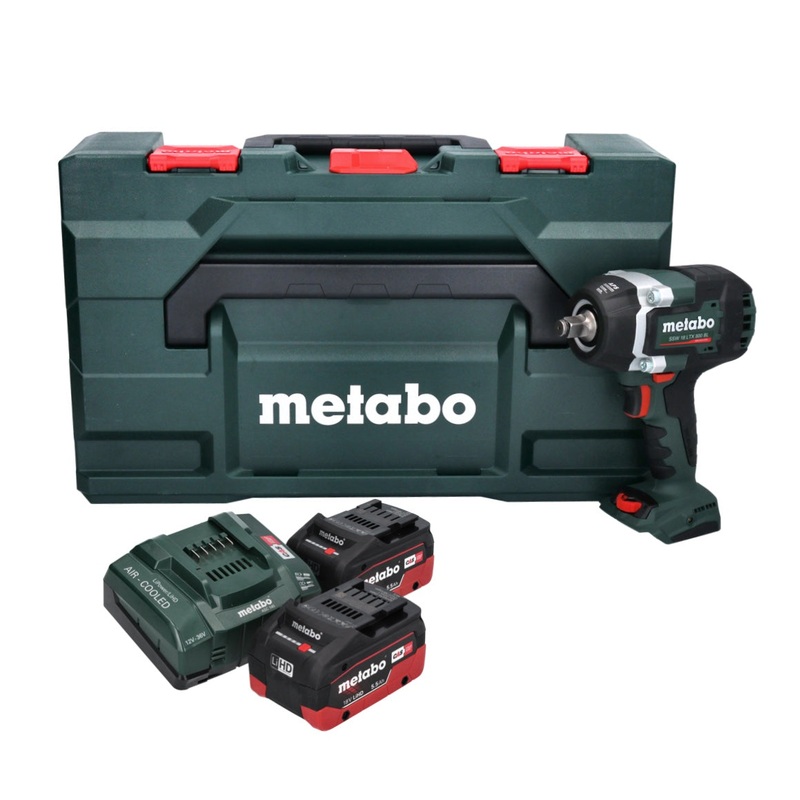 Metabo SSW 18 LTX 800 BL Atornillador de impacto a batera 18 V 800 Nm 1/2" (602403660) sin escobillas + 2x batera 5,5 Ah + cargador + metaBOX