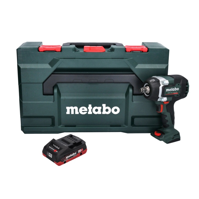 Metabo SSW 18 LTX 800 BL Atornillador de impacto a batera 18 V 800 Nm 1/2" sin escobillas + 1x batera 4,0 Ah + metaBOX - sin cargador