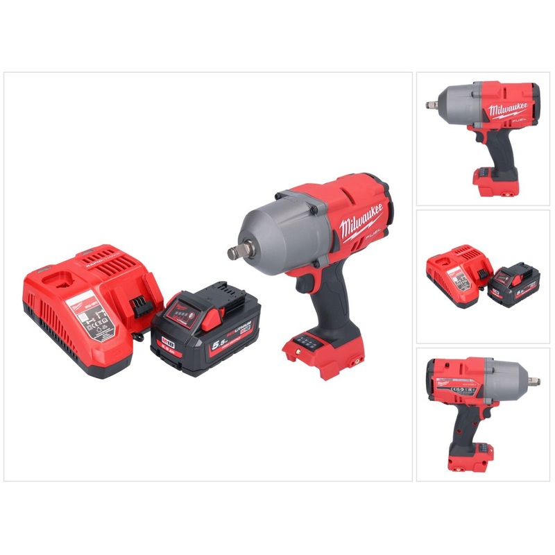 Milwaukee M18 FHIWF12-551 atornillador de impacto inalmbrico 18 V 1356 Nm 1/2" sin escobillas + 1x batera 5,5 Ah + cargador