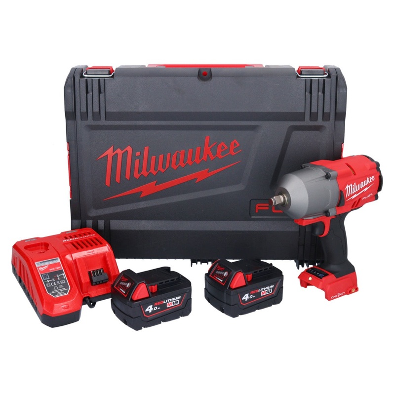 Milwaukee M18 ONEFHIWF12-402X Llave de impacto inalmbrica 18 V 1356 Nm 1/2" sin escobillas + 2x batera 4,0 Ah + cargador + caja HD