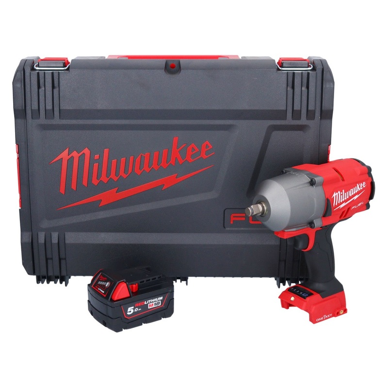 Milwaukee M18 ONEFHIWF12-501X Llave de impacto inalmbrica 18 V 1356 Nm 1/2" sin escobillas + 1x batera 5,0 Ah + caja HD - sin cargador
