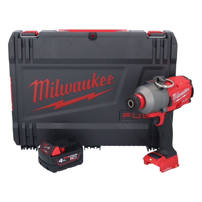 Milwaukee M18 ONEFHIWH716-401X Llave de impacto inalmbrica 18 V 1017 Nm 7/16" sin escobillas + 1x batera 4,0 Ah + caja HD - sin cargador