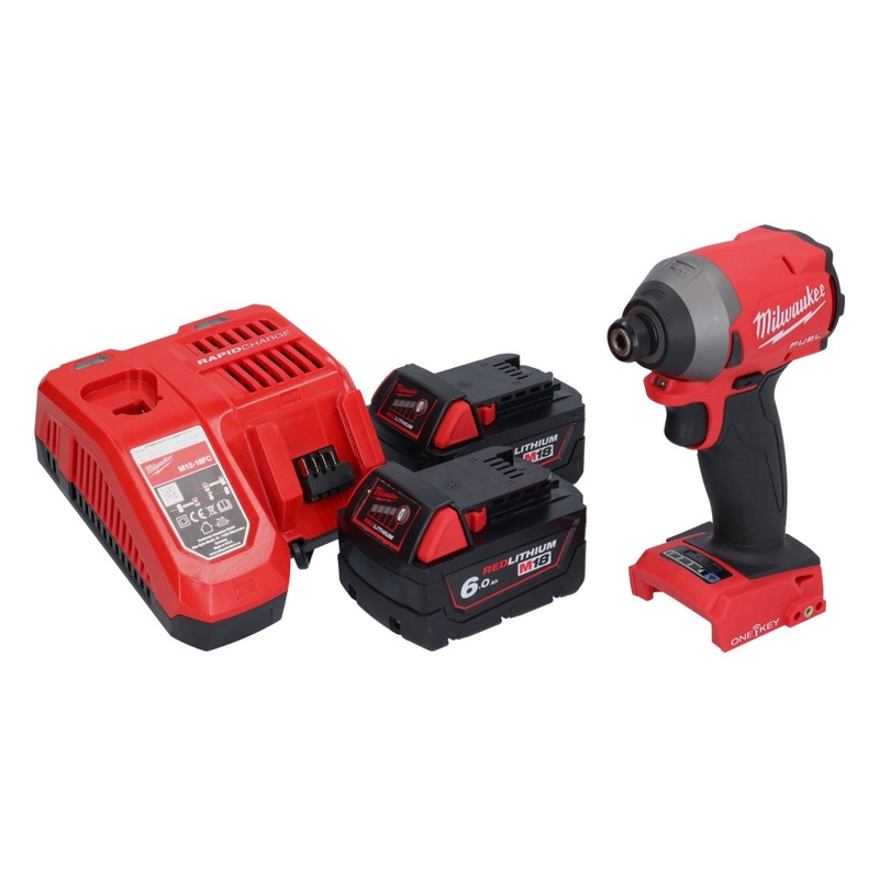 Milwaukee M18 ONEID2-602 llave de impacto inalmbrica 18 V 226 Nm 1/4" sin escobillas + 2x batera 6,0 Ah + cargador